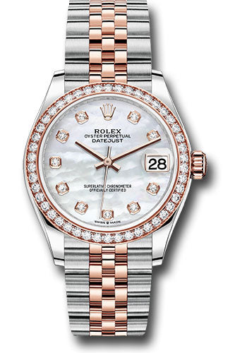 *Pre-Owned* Rolex Steel and Everose Gold Datejust 31 Watch - 46 Diamond Bezel - Mother-of-Pearl Diamond Dial - Jubilee Bracelet