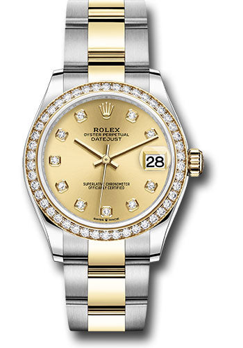 *Pre-Owned* Rolex Steel and Yellow Gold Datejust 31 Watch - Diamond Bezel - Champagne Diamond Dial - Oyster Bracelet