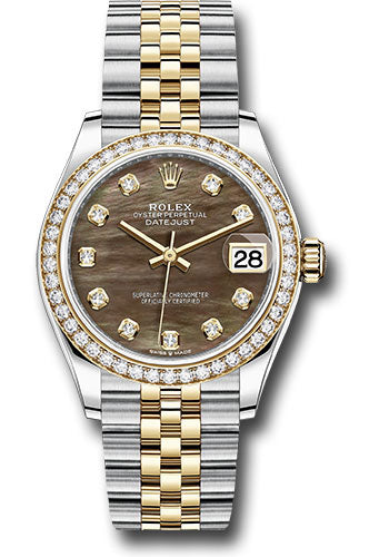 *Pre-Owned* Rolex Steel and Yellow Gold Datejust 31 Watch - Diamond Bezel - Dark Mother-of-Pearl Diamond Dial - Jubilee Bracelet