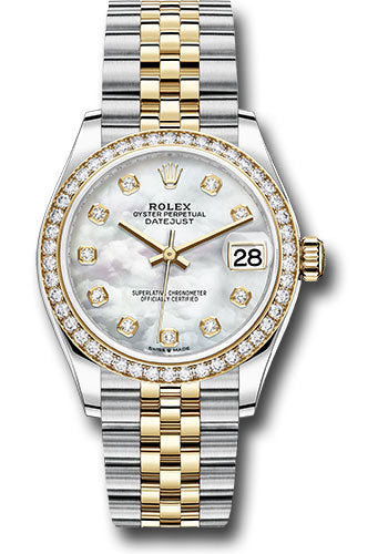 *Pre-Owned* Rolex Steel and Yellow Gold Datejust 31 Watch - Diamond Bezel - Mother-of-Pearl Diamond Dial - Jubilee Bracelet