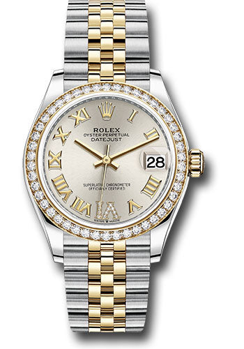 *Pre-Owned* Rolex Steel and Yellow Gold Datejust 31 Watch - Diamond Bezel - Silver Diamond Roman Six Dial - Jubilee Bracelet