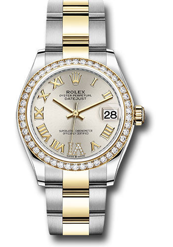 *Pre-Owned* Rolex Steel and Yellow Gold Datejust 31 Watch - Diamond Bezel - Silver Diamond Roman Six Dial - Oyster Bracelet