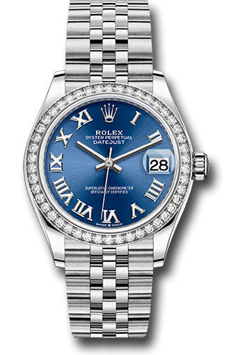 *Pre-Owned* Rolex Steel and White Gold Datejust 31 Watch - Diamond Bezel - Blue Roman Dial - Jubilee Bracelet