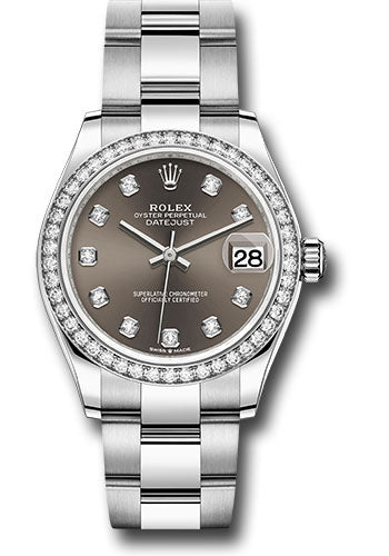 *Pre-Owned* Rolex Watch - Diamond Bezel - Dark Grey Diamond Dial - Oyster Bracelet
