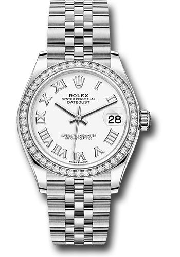 *Pre-Owned* Rolex Steel and White Gold Datejust 31 Watch - Diamond Bezel - White Roman Dial - Jubilee Bracelet