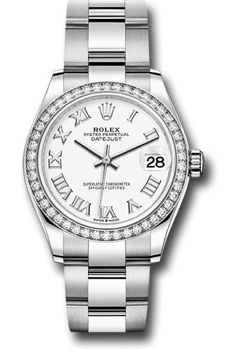 *Pre-Owned* Rolex Steel and White Gold Datejust 31 Watch - Diamond Bezel - White Roman Dial - Oyster Bracelet