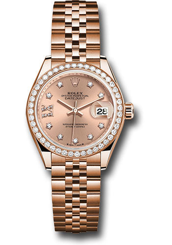 *Pre-Owned* Rolex Everose Gold Lady-Datejust Watch - Diamond Bezel - RosÃ© Star Diamond Roman 9 Dial - Jubilee Bracelet