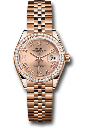 *Pre-Owned* Rolex Everose Gold Lady-Datejust Watch - Diamond Bezel - RosÃ© Roman Dial - Jubilee Bracelet