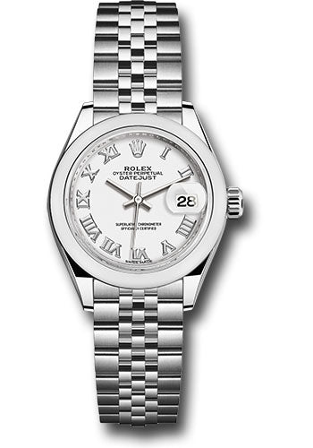 *Pre-Owned* Rolex Steel Lady-Datejust 28 Watch - Domed Bezel - White Roman Dial - Jubilee Bracelet