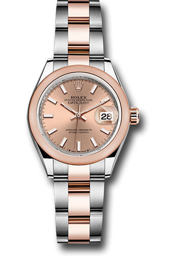 *Pre-Owned* Rolex Everose Rolesor Lady-Datejust Watch - Domed Bezel - RosÃ© Index Dial - Oyster Bracelet