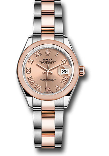 *Pre-Owned* Rolex Everose Rolesor Lady-Datejust Watch - Domed Bezel - RosÃ© Roman Dial - Oyster Bracelet