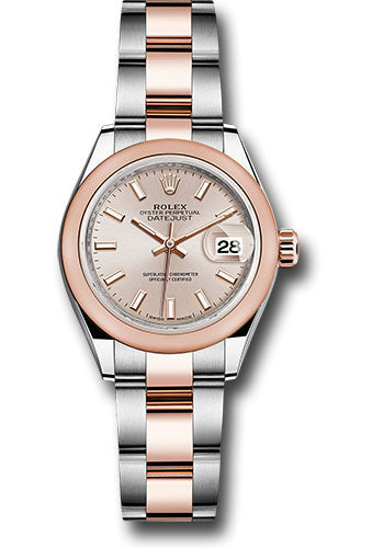 *Pre-Owned* Rolex Steel and Everose Gold Rolesor Lady-Datejust 28 Watch - Domed Bezel - Sundust Index Dial - Oyster Bracelet