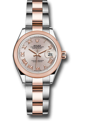 *Pre-Owned* Rolex Steel and Everose Gold Rolesor Lady-Datejust 28 Watch - Domed Bezel - Sundust Roman Dial - Oyster Bracelet