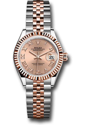 *Pre-Owned* Rolex Everose Rolesor Lady-Datejust Watch - Fluted Bezel - RosÃ© Roman Dial - Jubilee Bracelet