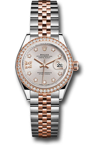 *Pre-Owned* Rolex Steel and Everose Gold Rolesor Lady-Datejust 28 Watch - Diamond Bezel - Sundust Diamond Star Dial - Jubilee Bracelet