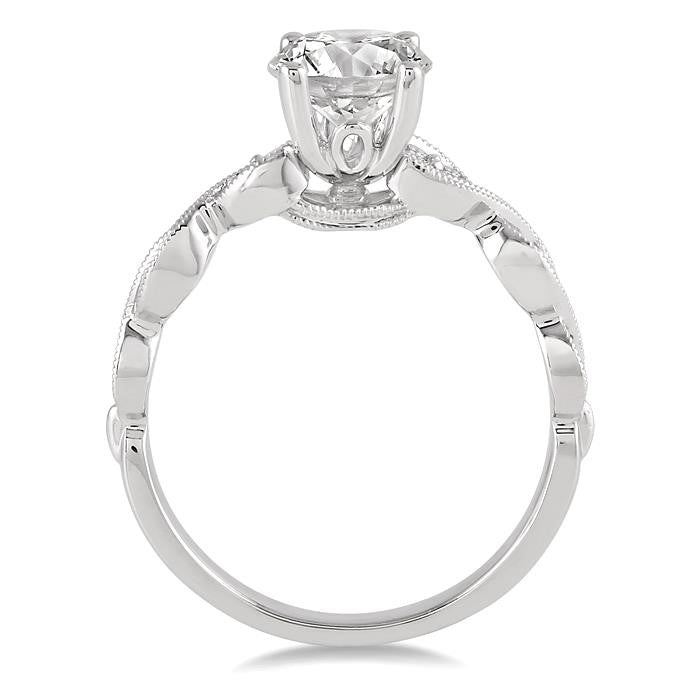1/4 Ctw Diamond Semi-Mount Engagement Ring in 14K White Gold