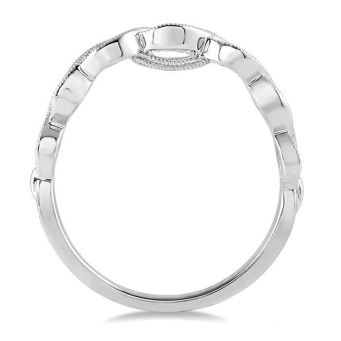 1/5 Ctw Round Cut Diamond Wedding Band in 14K White Gold