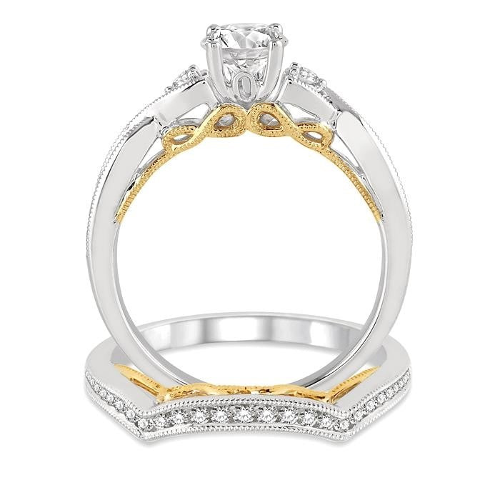 Round Shape Diamond Wedding Set