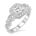 Princess Shape Halo Diamond Engagement Ring