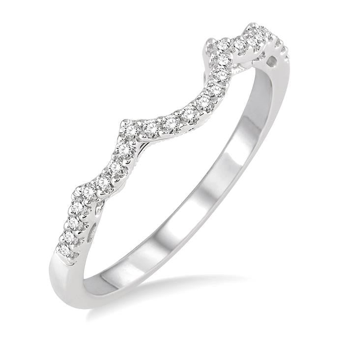 1/6 Ctw Round Cut Diamond Wedding Band in 14K White Gold