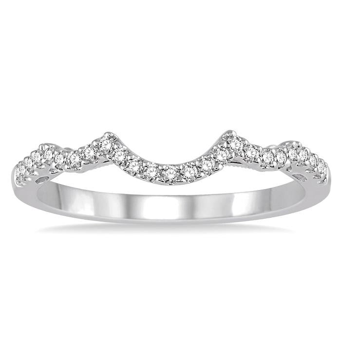 1/6 Ctw Round Cut Diamond Wedding Band in 14K White Gold