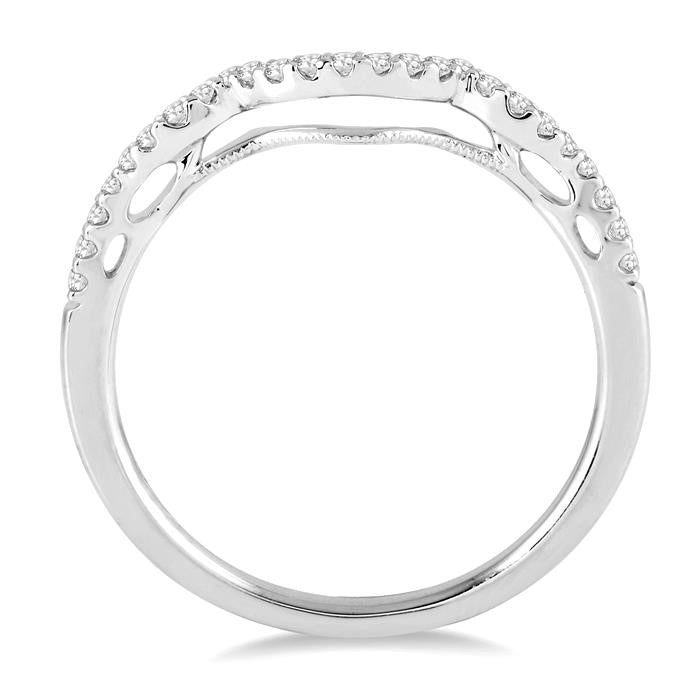 1/6 Ctw Round Cut Diamond Wedding Band in 14K White Gold