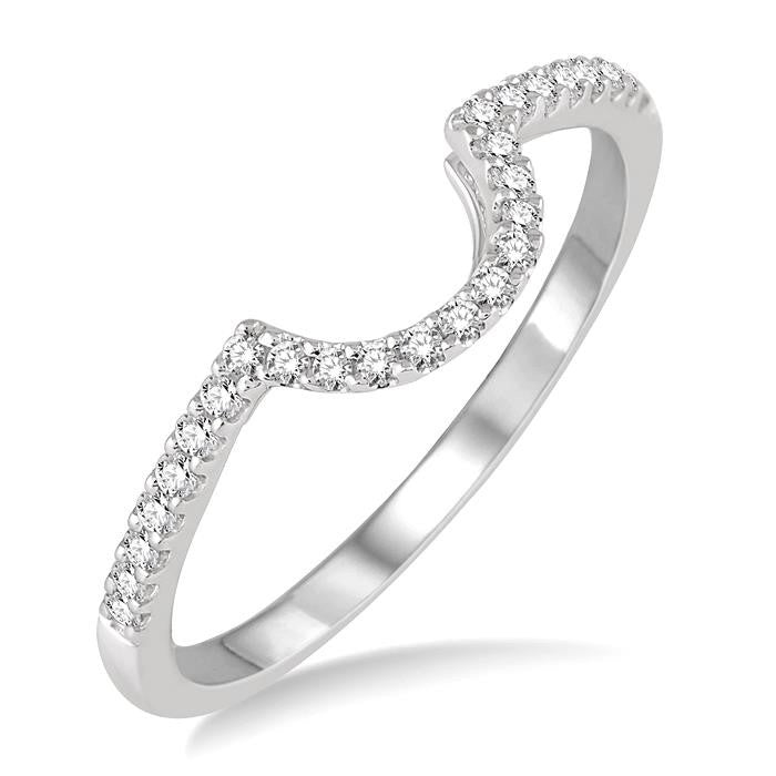 1/6 Ctw Round Cut Diamond Wedding Band in 14K White Gold