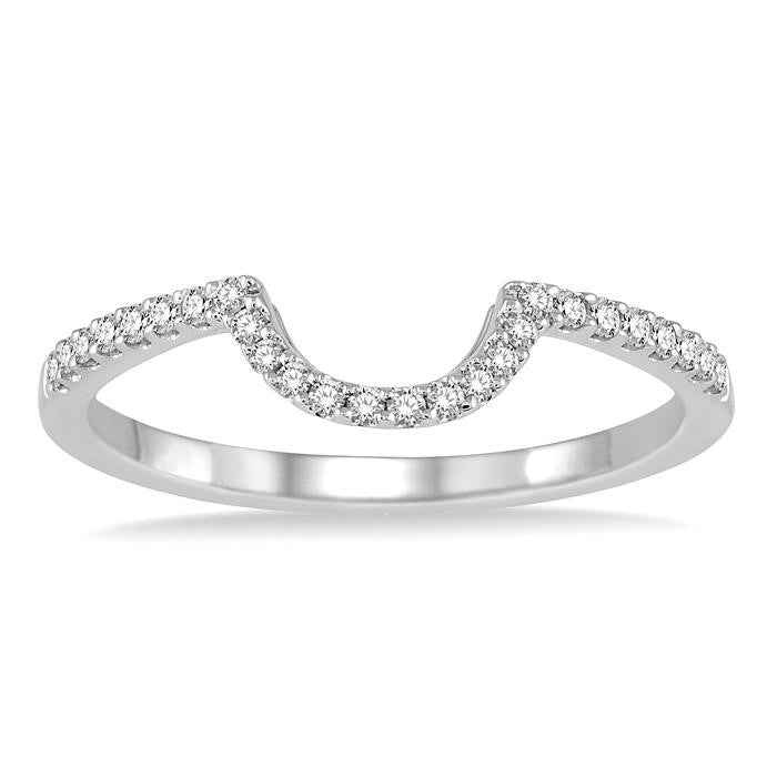 1/6 Ctw Round Cut Diamond Wedding Band in 14K White Gold