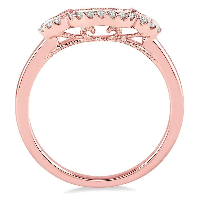 1/10 Ctw Round Cut Diamond Wedding Band in 14K Rose Gold