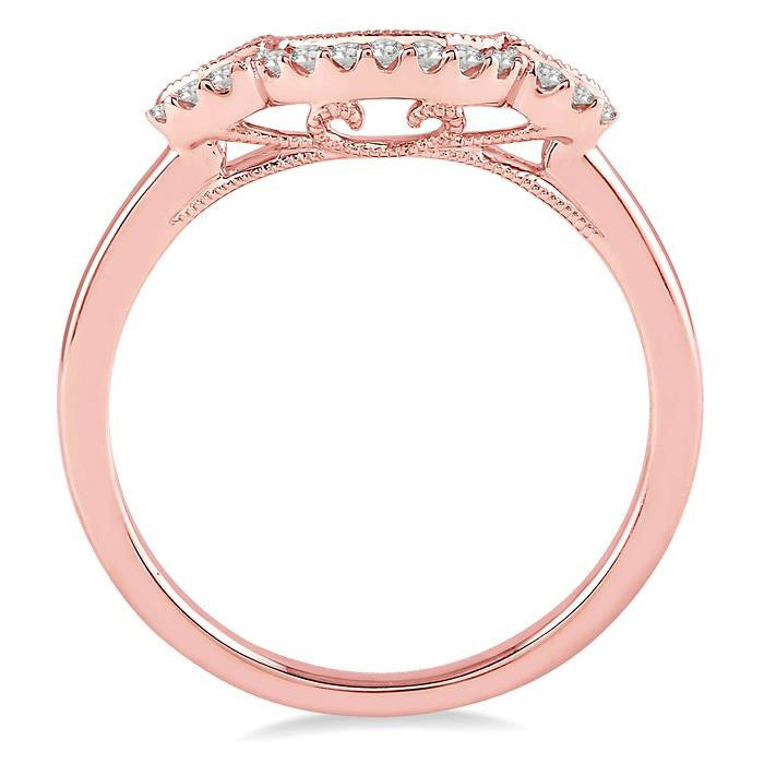 1/10 Ctw Round Cut Diamond Wedding Band in 14K Rose Gold