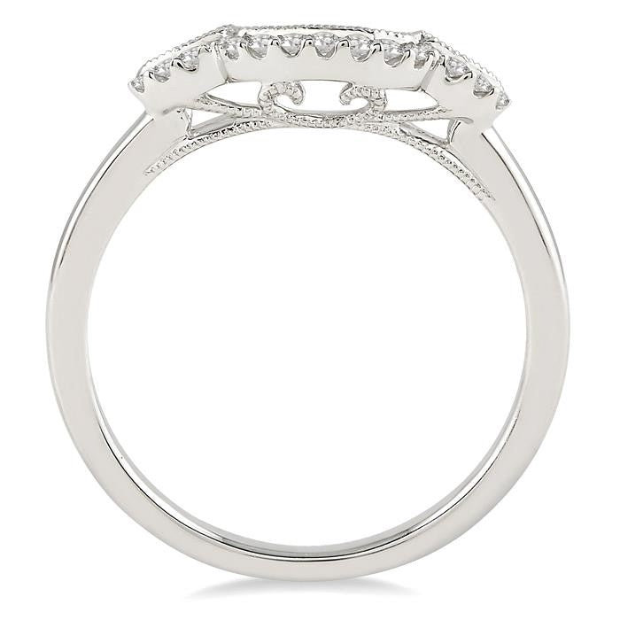 1/10 Ctw Round Cut Diamond Wedding Band in 14K White Gold