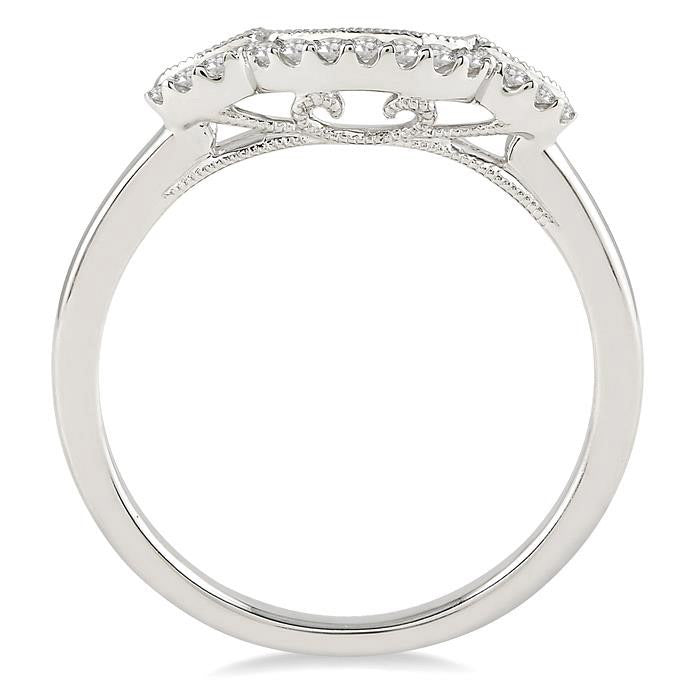 1/10 Ctw Round Cut Diamond Wedding Band in 14K White Gold