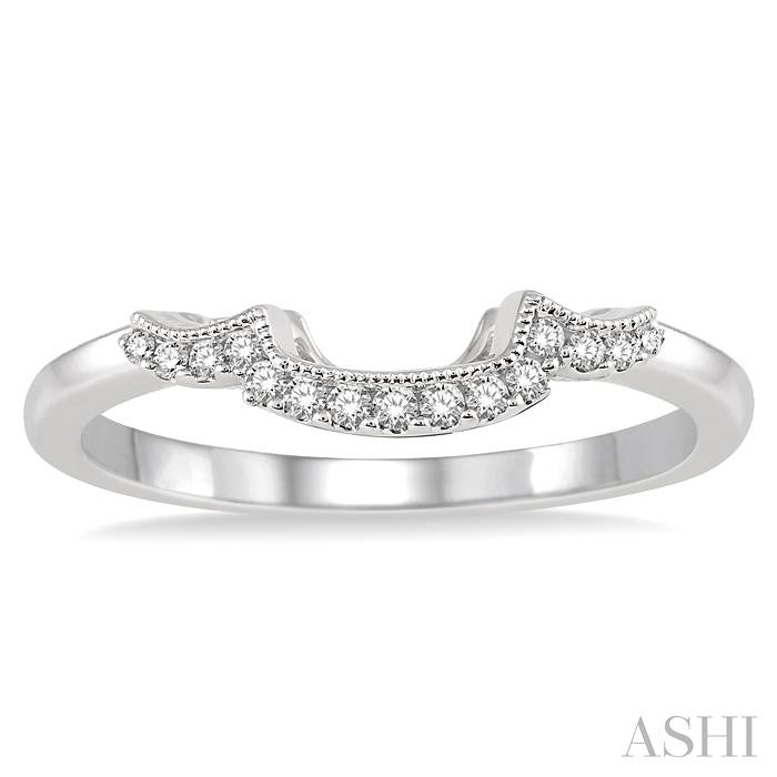 1/10 Ctw Round Cut Diamond Wedding Band in 14K White Gold
