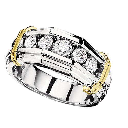 Diamond Men's Two Tone Ring