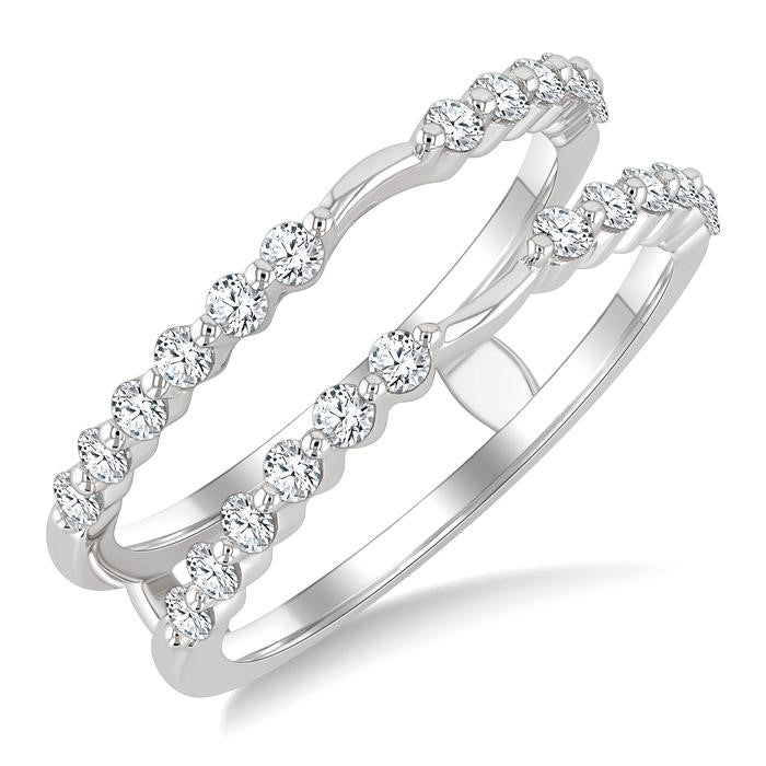 1/2 Ctw Prong Set Round Cut Diamond Insert Ring in 14K White Gold
