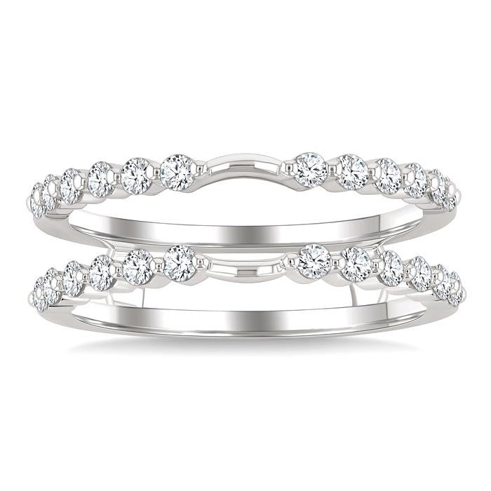 1/2 Ctw Prong Set Round Cut Diamond Insert Ring in 14K White Gold