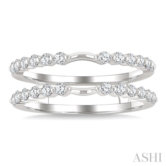 1/2 Ctw Prong Set Round Cut Diamond Insert Ring in 14K White Gold