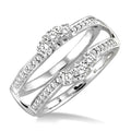 1/2 Ctw Round Cut Diamond Insert Ring in 14K White Gold