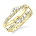 1/2 Ctw Round Cut Diamond Insert Ring in 14K Yellow Gold.