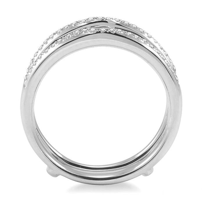 1/5 Ctw Round Cut Diamond Insert Ring in 14K White Gold