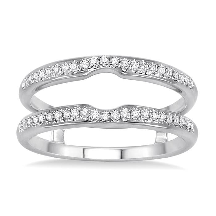 1/5 Ctw Round Cut Diamond Insert Ring in 14K White Gold