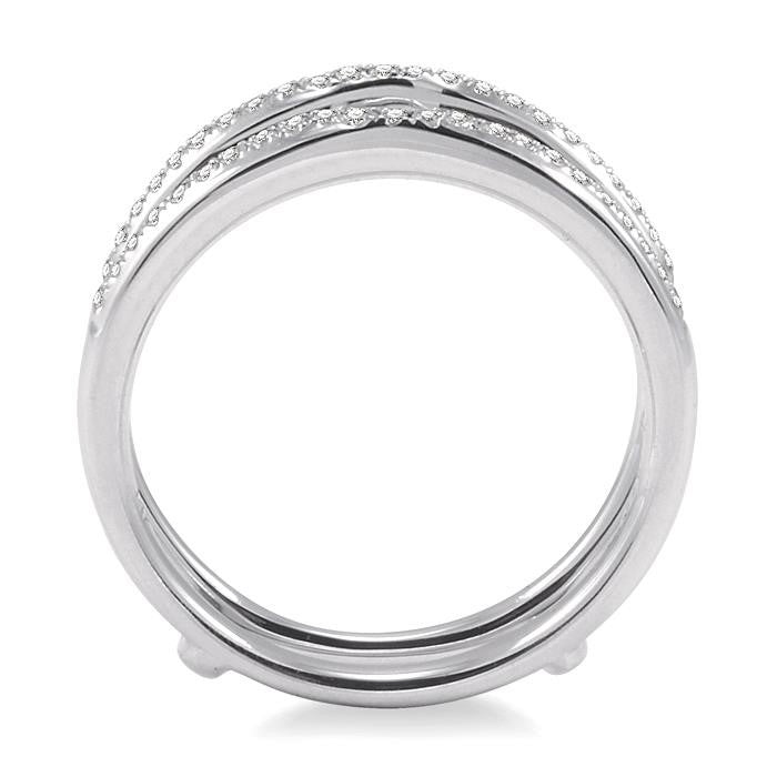 1/5 Ctw Round Cut Diamond Insert Ring in 14K White Gold