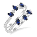 Pear Shape Gemstone & Diamond Insert Ring