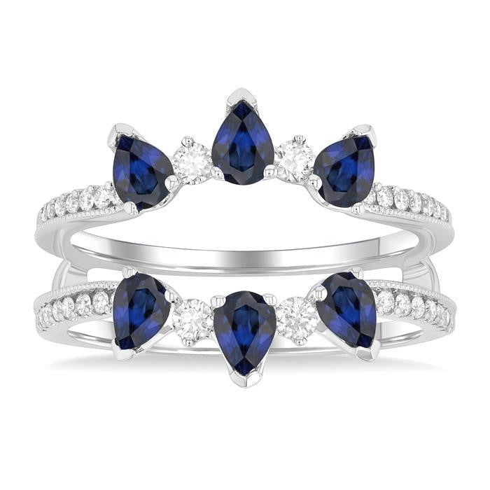 Pear Shape Gemstone & Diamond Insert Ring