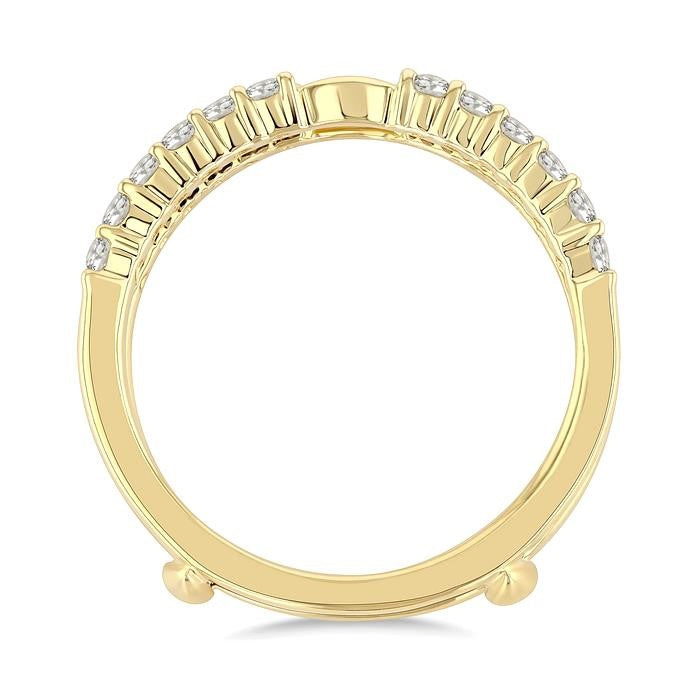 1/2 Ctw Shared Prong Round Cut Diamond Insert Ring in 14K Yellow Gold