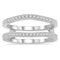 1/5 Ctw Round Cut Diamond Insert Ring in 14K White Gold
