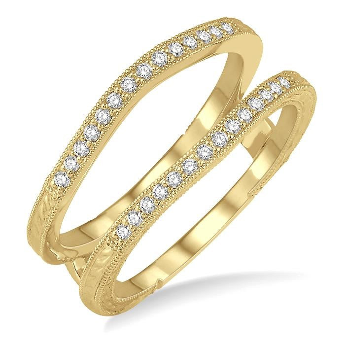 1/5 Ctw Round Cut Diamond Insert Ring in 14K Yellow Gold