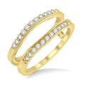 1/3 Ctw Round Cut Diamond Insert Ring in 14K Yellow Gold