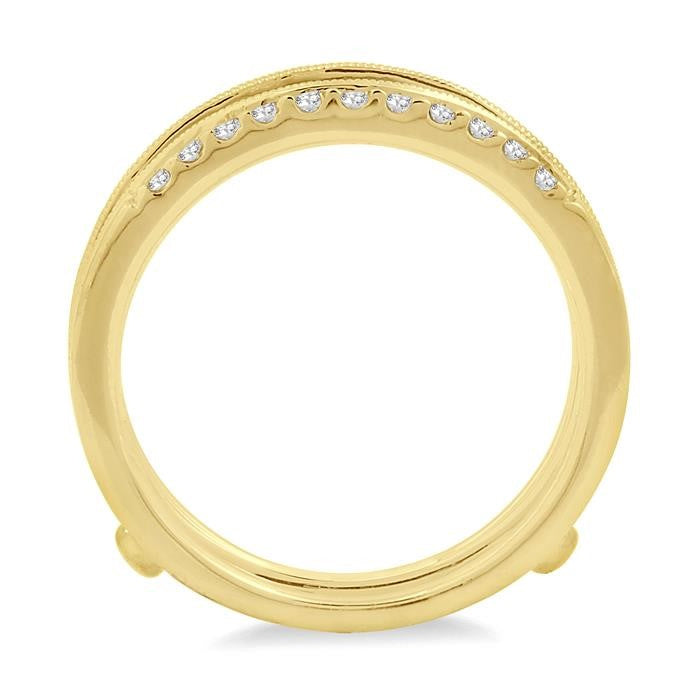 1/3 Ctw Round Cut Diamond Insert Ring in 14K Yellow Gold