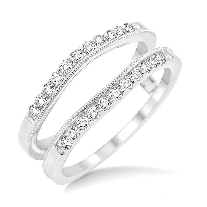 1/3 Ctw Round Cut Diamond Insert Ring in 14K White Gold